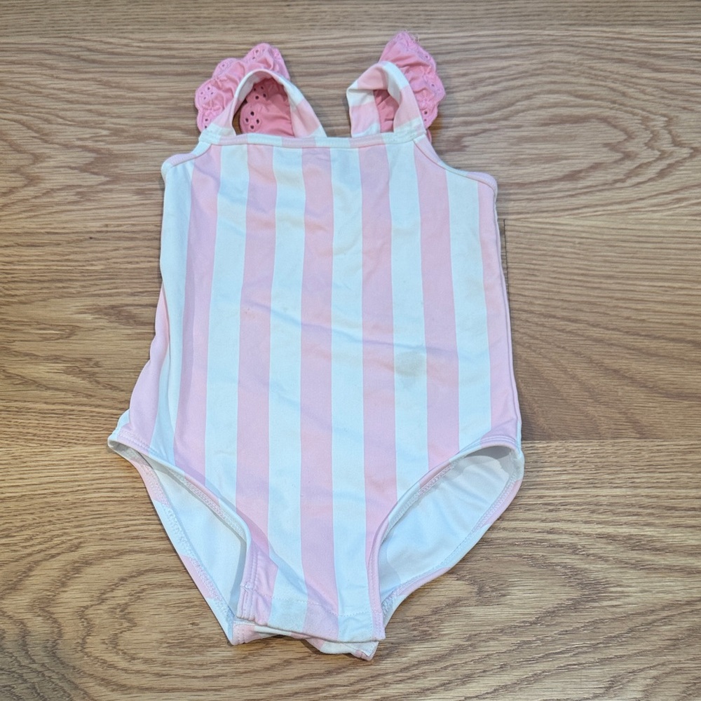TBBC Pink and White Striped Swimsuit